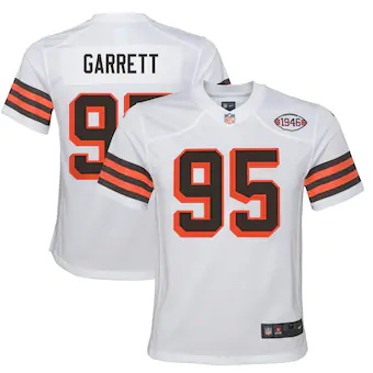 youth nike myles garrett white cleveland browns 1946 collec